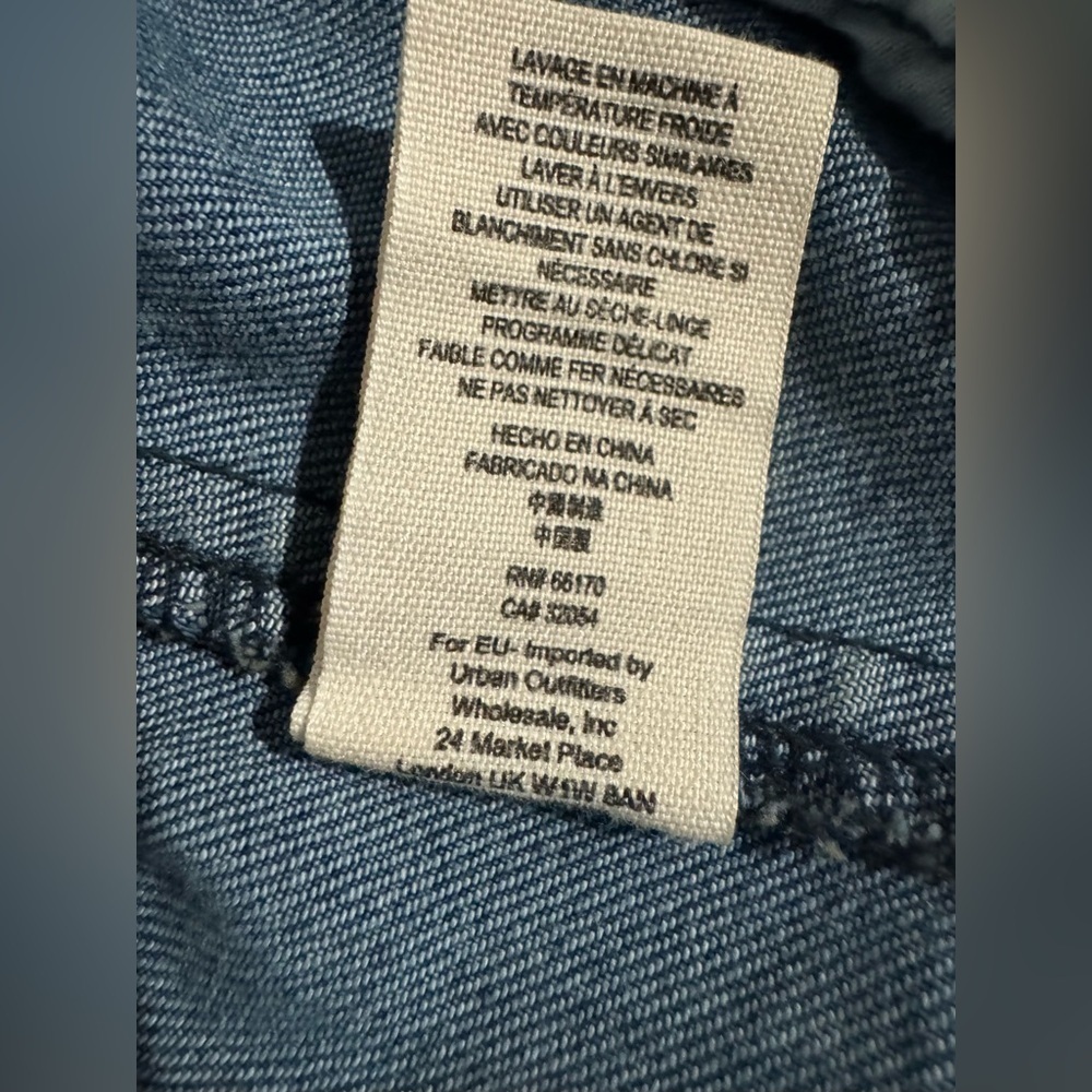 Free People Denim Cropped Moto Jacket Women’s Size Small - Picture 8 of 12